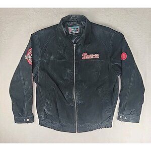 Snap On Tools 2008 Limited Edition Suede Leather‎ Jacket Mens Black Zip XL
